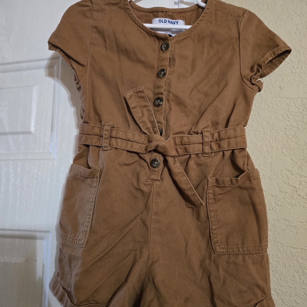 Old Navy Kids Brown Buttoned Romper